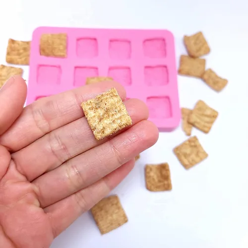 Vista 2 de Molde de vela de jabón de tostada de cereales crujientes de canela para molde de cera para molde de canela de cereales de resina