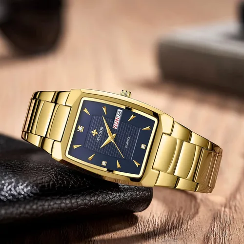 Vista 3 de Relojes cuadrados para hombres y mujeres de acero inoxidable para hombre cuadrado reloj con fecha impermeable analógico cuarzo moda negocios casual