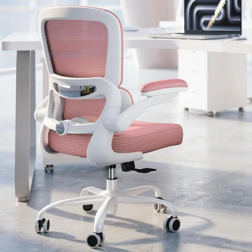 Vista 10 de TRALT Silla ergonómica de oficina, silla de escritorio con soporte lumbar ajustable, silla de computadora cómoda de malla con reposabrazos