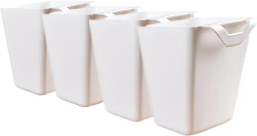 Vista 5 de Rikyo Paquete de 4 portavasos colgantes, cesta de almacenamiento de carrito, accesorios para carrito rodante, 4.75 x 4 pulgadas, contenedores