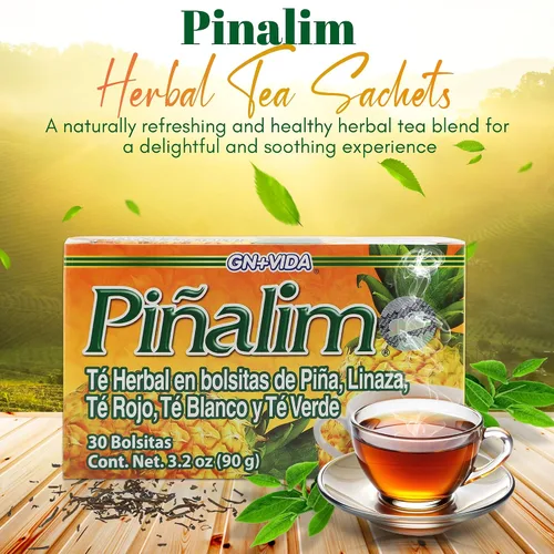 Vista 3 de 3 Cajas de Té Piñalim Te Pinalim Tea GN+Vida Té para Dieta, Suministro para 90 Días