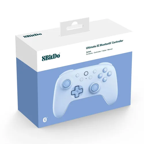 Vista 5 de 8BitDo Ultimate 2C - Controlador Bluetooth para SwitchSwitch 2, controlador inalámbrico con control de movimiento de 6 ejes, vibración Rumble, D-Pad