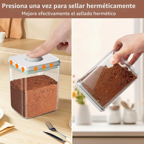 Vista 3 de POP - Recipiente hermético para conservar azúcar morena, frasco