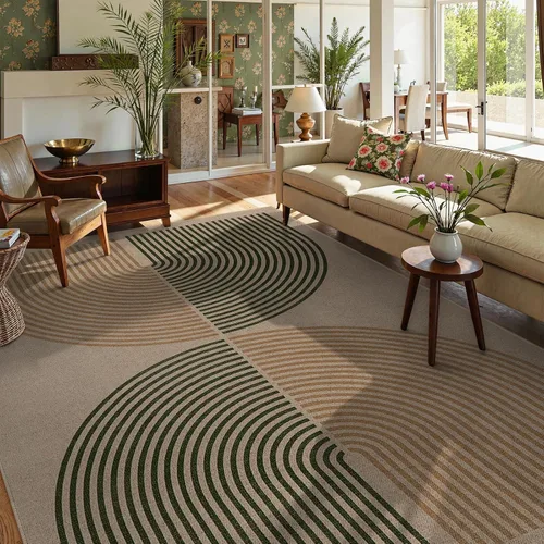 Vista 30 de Lahome Tapetes geométricos para puerta de interior para entrada, alfombra antideslizante lavable de 2 x 3 negro / neutro