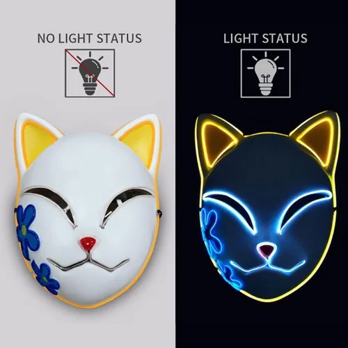 Vista 3 de goodhelper Halloween Demon Slayer Mask Japanese Anime Carnival Masquerade Fox Mask