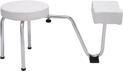 Vista 8 de Taburete de pedicura con reposapiés, estación de pedicura de altura ajustable para tecnología de uñas, silla de manicura portátil para manicuristas