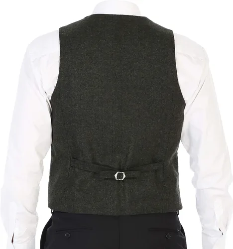 Vista 134 de Gioberti Chaleco de tweed formal de 6 botones para hombres