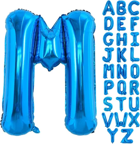 Vista 12 de Globos TONIFUL de 40 pulgadas, grandes, azules, con letras B gigantes, globos de alfabeto de papel de aluminio, mylar, grandes globos