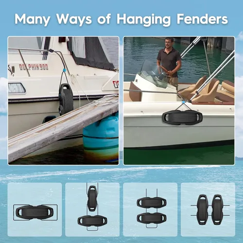 Vista 6 de AWEMUFA Defensas de Barco Fáciles de Instalar Parachoques para Atraque Defensa Ideal para Pontón, Lobina, Moto Acuática y Barcos de Pesca