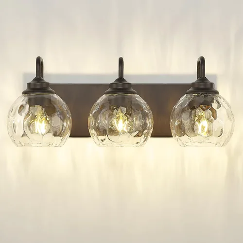 Vista 18 de zeyu Accesorios de Iluminación para Baño en Bronce Aceitado, Lámpara de Tocador de Baño de 2 Luces, Apliques de Pared Estilo Granja de 12.5 Pulgadas