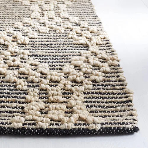 Vista 3 de SAFAVIEH Natural Fiber Collection NF383A - Alfombra de pasillo de 2 pies 3 pulgadas x 8 pies, color rubor y negro, tejido plano, diseño geométrico