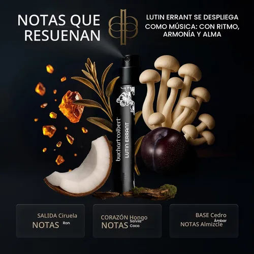 Vista 2 de Fragancia Lutin Errant 0.3 fl oz – Nicho Eau de Parfum – Perfume de madera seca, coco y ámbar para hombres y mujeres con almizcle blanco y un