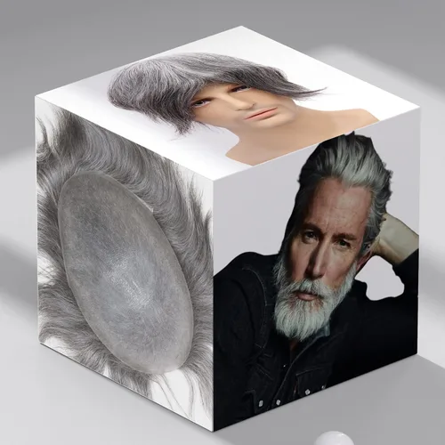 Vista 14 de toupee tupé para hombres 0.002 in ultra suave, transparente, piel fina, toda línea capilar natural con bucle en V para hombre, pelucas de sistemas