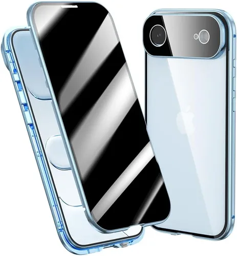 Vista 29 de Funda antimiradas con cerradura para iPhone 13 Pro, funda magnética de vidrio con protector de lente de cámara integrado, protector de pantalla