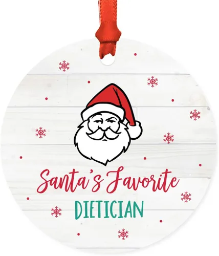 Vista 8 de Andaz Press Adorno redondo de metal de Papá Noel, regalo de broma, masajista favorito de Santa, 1 paquete, ideas de regalo de elefante blanco X-Mas