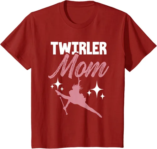 Vista 69 de Twirler Mom Baton Twirl Mother Majorette Twirling Camiseta, Negro, S
