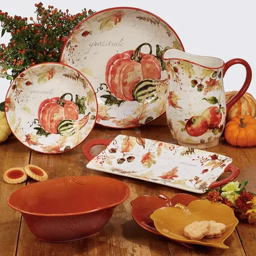 Vista 3 de Certified International Harvest Splash - Tazas de 18 onzas, 4 unidades (paquete de 1), multicolor
