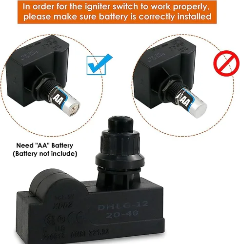 Vista 3 de Uniflasy - Kit de encendido de parrilla con botón de 2 salidas compatible con Char-Broil para Charbroil Advantage 463240015, 463344116