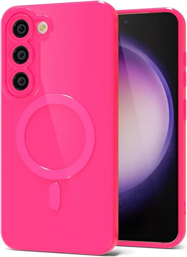 Vista 49 de Svanove Funda magnética de silicona para Samsung Galaxy S22, compatible con Magsafe, bonita funda para mujer, goma de gelatina brillante delgada
