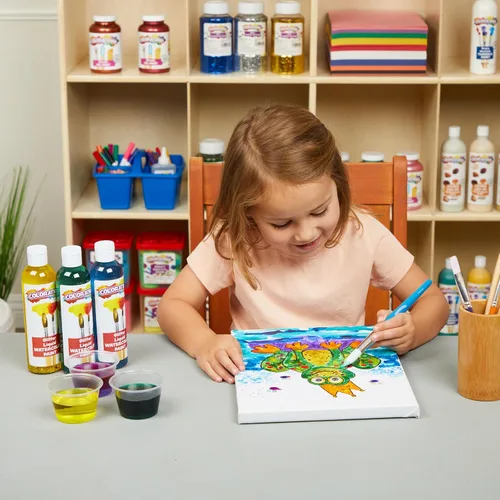 Vista 6 de Colorations Pintura líquida para acuarela sin parabenos, juego de 8 colores vibrantes, 8 onzas líquidas, no tóxica y fabricada en los Estados Unidos