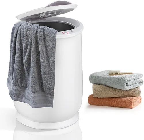 Vista 12 de WELLHUT Calentador de toallas calientes de 21 litros, calentadores de toallas de baño con soporte para fragancia, función de aislamiento, Gris