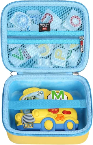 Vista 8 de FBLFOBELI Estuche rígido de transporte EVA compatible con LeapFrog Fridge Phonics juego de letras magnéticas (rosa)