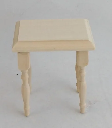 Vista 2 de Melody Jane Dolls Houses Casa miniatura inacabada muebles de madera natural lateral mesa ocasional