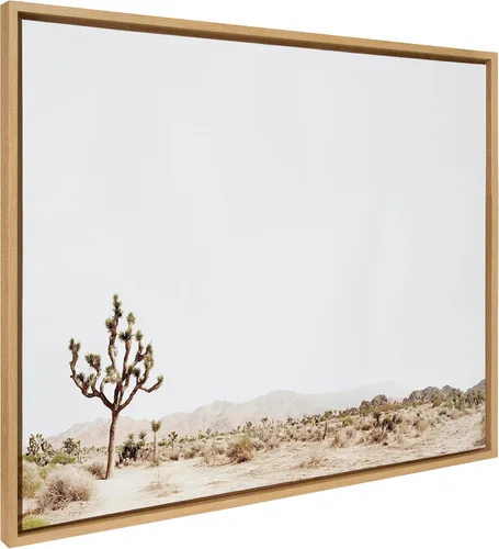 Vista 9 de Kate and Laurel Sylvie Lone Joshua Tree - Lienzo enmarcado para pared, diseño de Amy Peterson Art Studio, 18 x 40 pulgadas, natural, arte decorativo