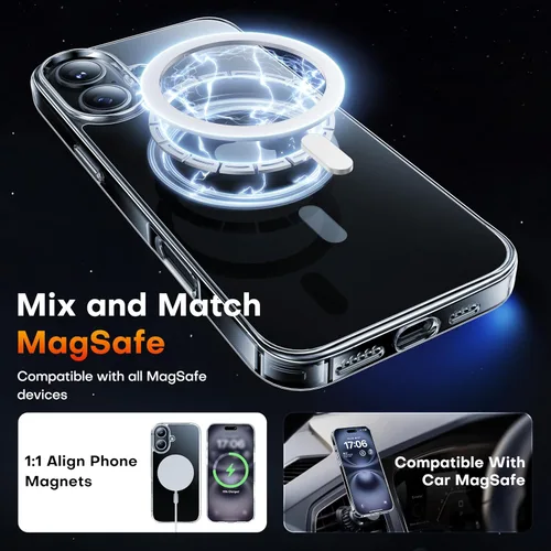 Vista 4 de CellEver Funda magnética fuerte para iPhone 16 [antiamarilleo] [compatible con MagSafe] Protección resistente, delgada, antiarañazos, a prueba
