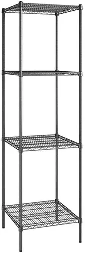 Vista 150 de Kit de 4 estantes de epoxi verde NSF de 21 x 72 pulgadas con postes de 86 pulgadas, estantería de almacenamiento resistente, kit de estantería