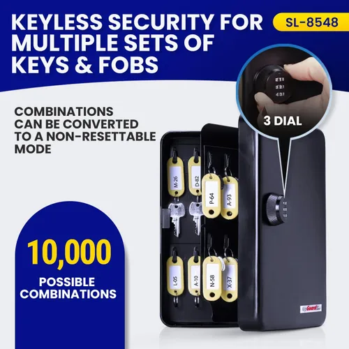 Vista 3 de KeyGuard armario para llaves con cierre de combinación, 48 ganchos, SL-8548
