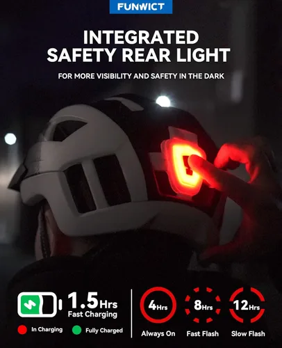 Vista 3 de Casco de bicicleta para adultos con visera y gafas para hombres y mujeres, casco de bicicleta de montaña y carretera, casco de ciclismo con luz