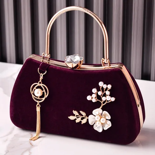 Vista 3 de Elegante bolso de noche con cadena de metal desmontable bolso de hombro de moda bolso casual para mujeres fiesta de boda