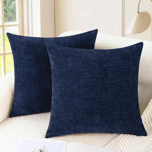 Vista 43 de CaliTime - Paquete de 2 fundas de almohada acogedoras para sofá, decoración del hogar, felpilla suave teñida sólida, 16 x 16 pulgadas, marrón Marrón
