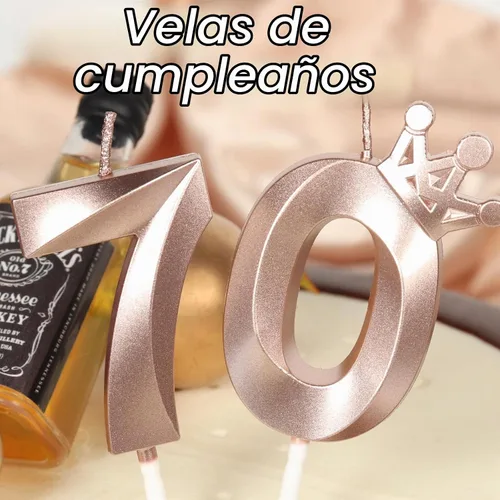 Vista 5 de Velas de cumpleaños número 10 para pastel, velas de oro rosa número 10 con corona, diseño 3D, decoración de pastel de cumpleaños para niñas