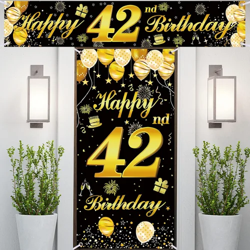 Vista 15 de Cartel para puerta de cumpleaños número 15, decoraciones de cumpleaños para hombres, decoración de fiesta de cumpleaños, telón de fondo de cumpleaños