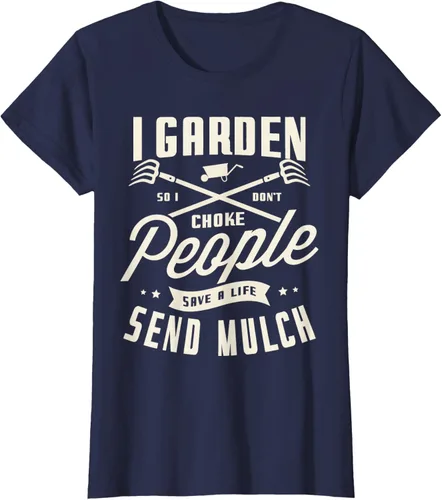 Vista 26 de I garden so I don't choke People save Life spend mulch T-Shirt, Negro
