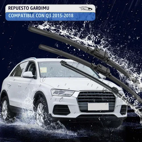 Vista 2 de Limpiaparabrisas delanteros y traseros, 3 piezas de repuesto para limpiaparabrisas delanteros y traseros para Audi Q3 2015-2018, limpiaparabrisas