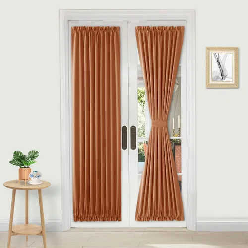Vista 71 de DWCN Cortinas para Puertas Francesas – Cortinas opacas térmicas con bolsillo para barra para puertas con ventana de cristal, puertas de cocina