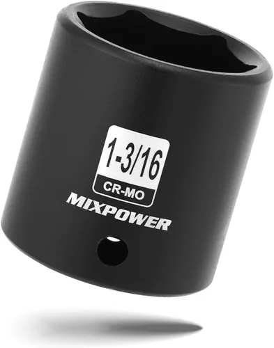 Vista 31 de Zócalo de impacto poco profundo de 1/2", CR-MO, 1-1/4", 6 puntos, diseño de esquina de radio, tuerca de eje de grado de impacto para fácil extracción