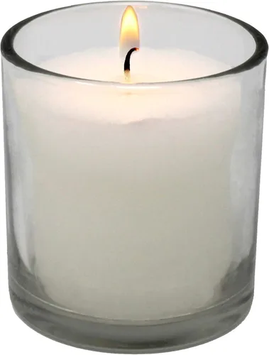 Vista 7 de Velas votivas blancas en tarro de vidrio transparente de 24 horas de tiempo de combustión decorativas de 1 día sin perfume para centros de mesa