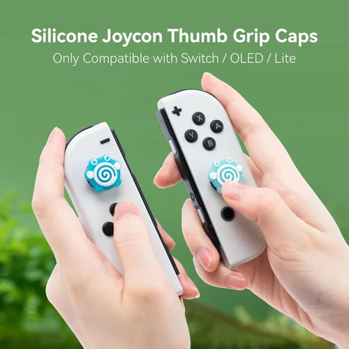 Vista 2 de WISHAVEN Lindas tapas Joycon de agarre para pulgar compatibles con Nintendo Switch Zelda, funda de silicona suave para Nintendo SwitchOLEDLite