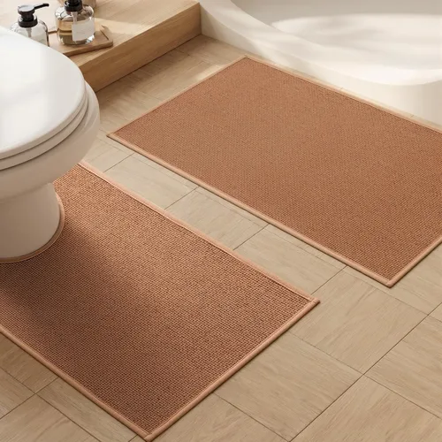 Vista 19 de YIHOUSE Tapete de baño antideslizante, absorbente, de secado rápido, para el suelo del baño, delgado, para debajo de la puerta, lavable de pelo bajo