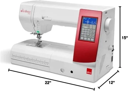 Vista 10 de Elna eXcellence 710 Máquina de coser y acolchar computarizada, cama de costura de 11 pulgadas, incluye sistema avanzado de alimentación doble, 15