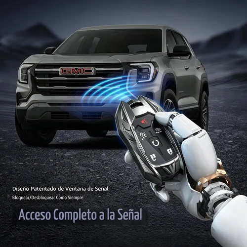 Vista 2 de Protector de llavero, llavero, accesorios para GMC, Yukon, Sierra, Chevy Silverado 1500 2500/3500HD (3/4/5/6 botones)