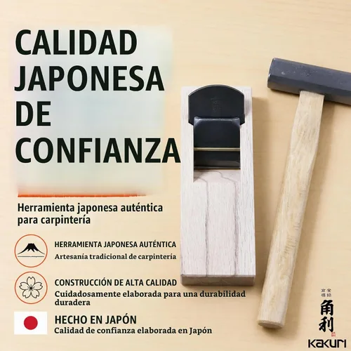 Vista 6 de KAKURI KANNA - Plano de mano japonés de 1.654 in para carpintería, mini cepilladora de mano para biselado y alisado de madera, 5.9 x 2.1 x 1.6