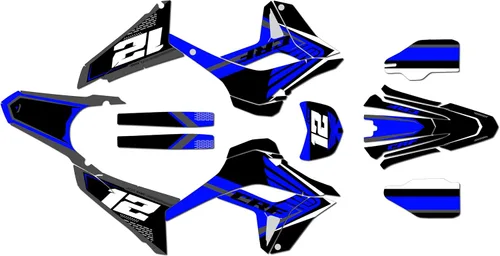 Vista 2 de Kit de gráficos Kalair GFX para Honda CRF 300L (2021+) Serie Kepler Negro 09 Mil - Adhesivos de calcomanías personalizados para moto de tierra