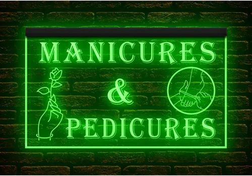 Vista 4 de 160055 Manicuras y pedicuras Cuidado de las uñas Salón de belleza Tienda abierta Decoración del hogar Pantalla LED Luz Neón Letrero