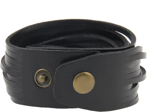 Vista 3 de GelConnie - Brazalete de piel, brazaletes trenzados punk, pulseras rock de piel, brazaletes góticos con correa ajustable, para hombre, mujer.