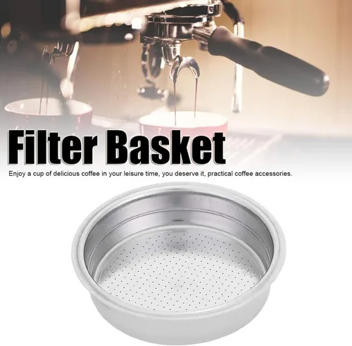 Vista 4 de Cesta de filtro de café ultrafina de acero inoxidable de doble capa, filtro poroso presurizado de 2.008 in, accesorios de repuesto para cafetera